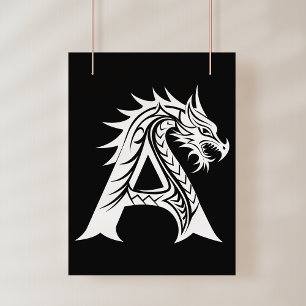 Foto Letra A de estilo dragón, alfabeto de dragón, mono