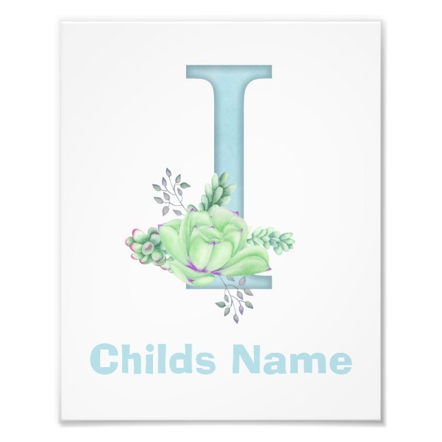 Foto Letra acuarela personalizada I imagen (Frente)