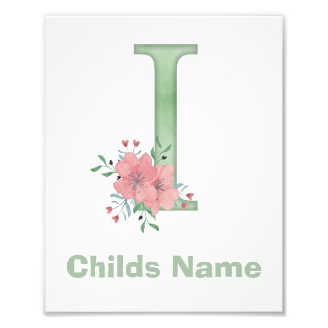 Foto Letra acuarela personalizada I imagen (Frente)