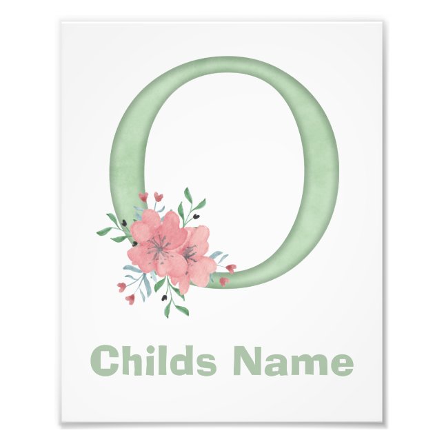 Foto Letra acuarela personalizada O imagen (Frente)