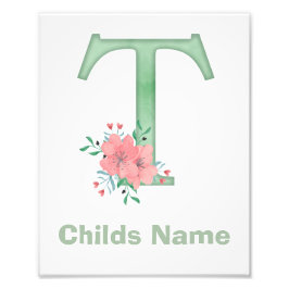 Foto Letra acuarela personalizada T imagen
