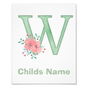 Foto Letra acuarela personalizada W imagen