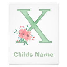 Letra acuarela personalizada X imagen