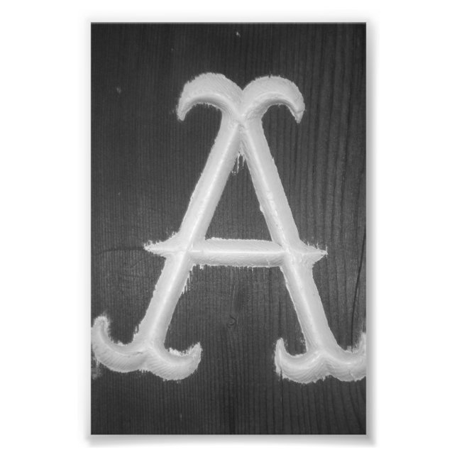 Foto Letra alfabeta fotografía A10 blanco y negro 4x6 (Frente)