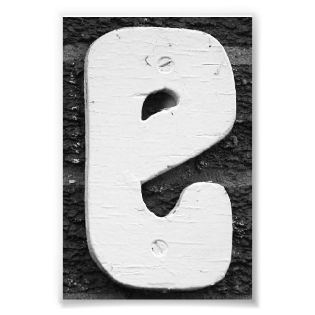 Foto Letra alfabeta fotografía E10 blanco y negro 4x6 (Frente)