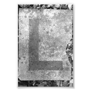 Foto Letra alfabeta l fotografía blanco y negro
