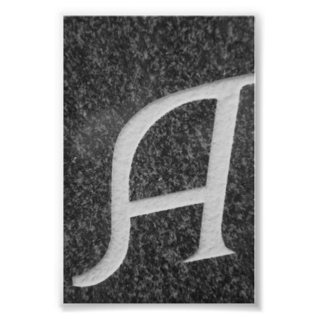 Foto Letra alfabética fotografía A8 blanco y negro 4x6 (Frente)
