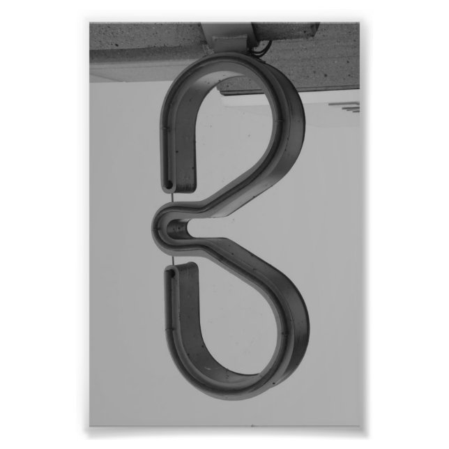 Foto Letra alfabética fotografía B8 blanco y negro 4x6 (Frente)
