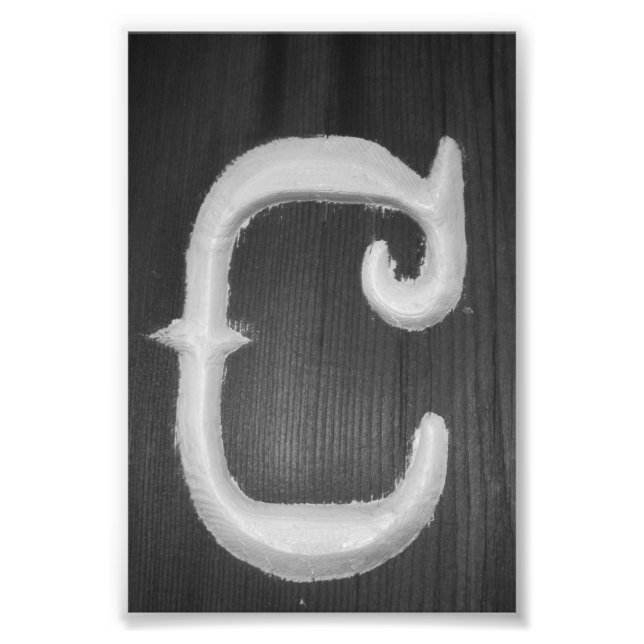 Foto Letra alfabética fotografía C6 negra y blanca 4x6 (Frente)