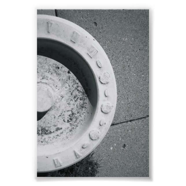 Foto Letra alfabética fotografía D3 blanco y negro 4x6 (Frente)