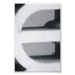 Foto Letra alfabética fotografía E2 blanco y negro 4x6