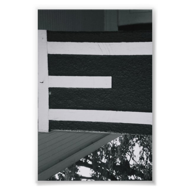 Foto Letra alfabética fotografía E3 negro y blanco 4x6 (Frente)
