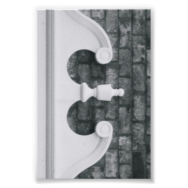Foto Letra alfabética fotografía E6 negra y blanca 4x6 (Frente)