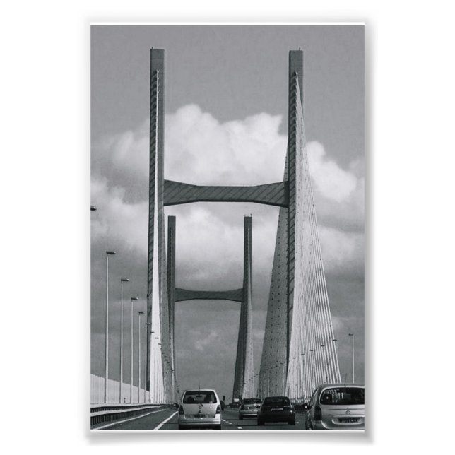 Foto Letra alfabética fotografía H2 blanco y negro 4x6 (Frente)