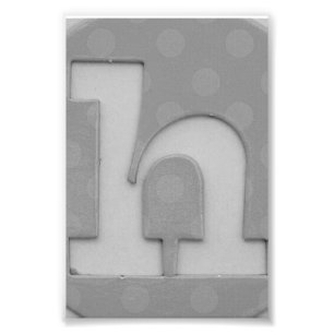 Foto Letra alfabética fotografía H5 blanco y negro 4x6