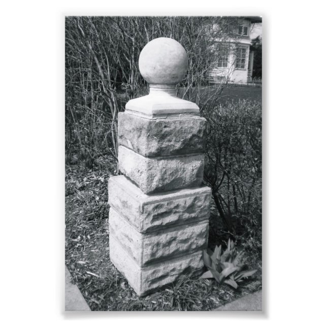 Foto Letra alfabética fotografía I8 blanco y negro 4x6 (Frente)