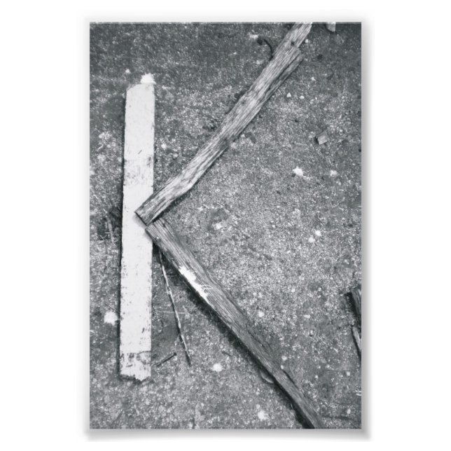 Foto Letra alfabética fotografía K4 negro y blanco 4x6 (Frente)