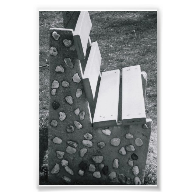 Foto Letra alfabética fotografía L1 blanco y negro 4x6 (Frente)