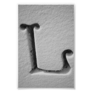 Foto Letra alfabética fotografía L4 negro y blanco 4x6