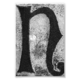 Foto Letra alfabética fotografía N3 blanco y negro 4x6