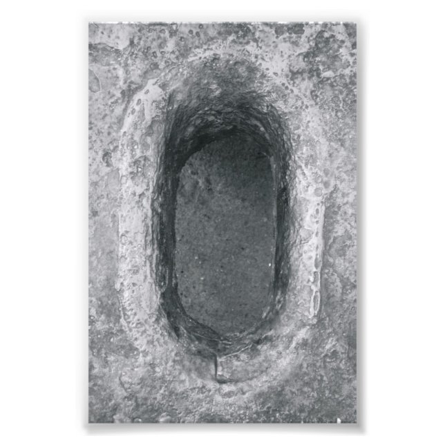 Foto Letra alfabética fotografía O6 negra y blanca 4x6 (Frente)