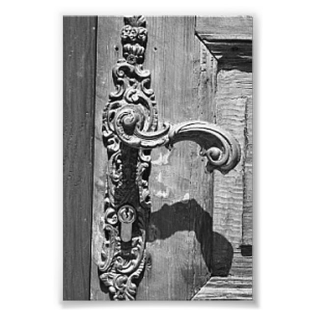 Foto Letra alfabética fotografía R7 blanco y negro 4x6 (Frente)