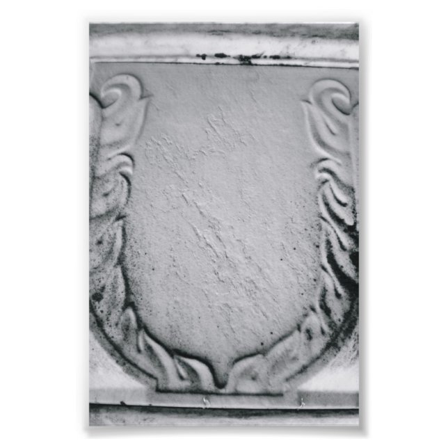 Foto Letra alfabética fotografía U1 blanco y negro 4x6 (Frente)