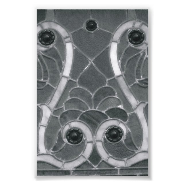 Foto Letra alfabética fotografía W1 blanco y negro 4x6 (Frente)