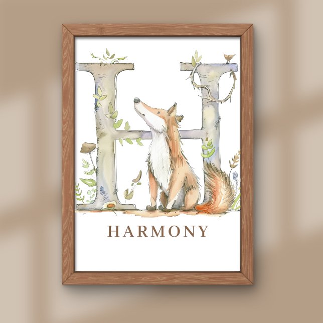Foto Letra de alfabeto animal H niños Nombre Poster Fox (Subido por el creador)