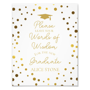 Foto letra de sabiduría cartel de fiesta de graduación 