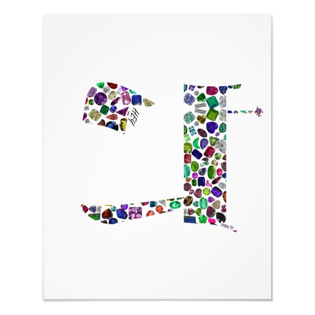 Foto Letra hebrea HEY hecha con piedras angulares (Frente)