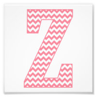 Letra rosa chevron azul clásica monograma Z
