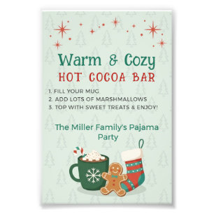 Foto Letrero de barra de cacao caliente para fiesta de 