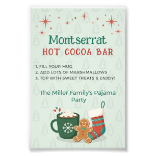 Foto Letrero de barra de cacao caliente para fiesta de 