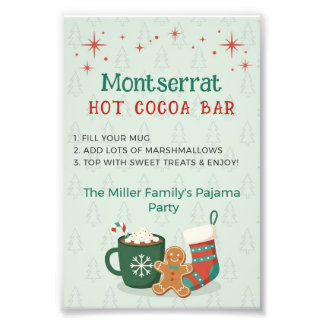 Foto Letrero de barra de cacao caliente para fiesta de 