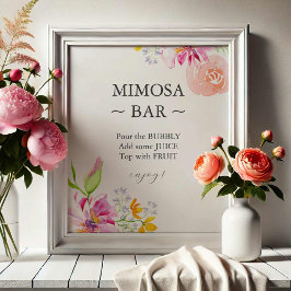 Foto Letrero de barra de Mimosa para Baby In Bloom