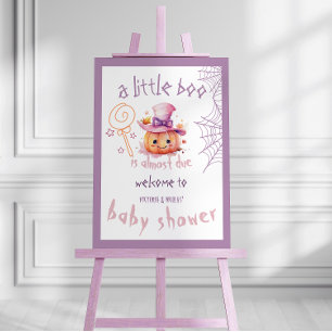 Foto Letrero de bienvenida de calabaza para baby shower