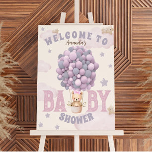 Foto Letrero de Bienvenida para Baby Shower de Niña Glo