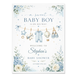 Foto Letrero de Bienvenida para Baby Shower de Niño con