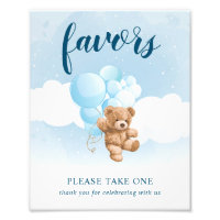 Letrero de Favoritos de Oso de Peluche con Globos 