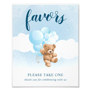 Foto Letrero de Favoritos de Oso de Peluche con Globos 