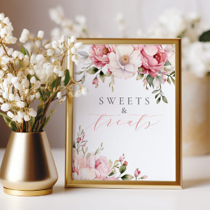 Foto Letrero de Fiesta de Bebé Floral Rosa Elegante Swe