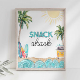 Foto Letrero de la barra de snacks de la fiesta de surf