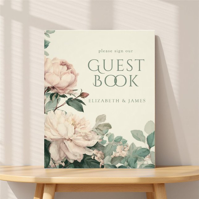 Foto Letrero de Libro de Invitados de Boda con Rosa de  (Subido por el creador)