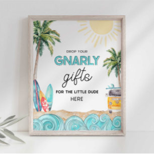 Foto Letrero de regalo para fiesta de surf