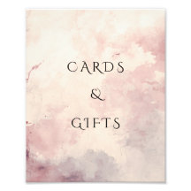 Letrero de Tarjetas y Regalos de Tinta Acuarela Ro