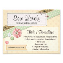 Letrero publicitario de Puntadas de costura, Boton