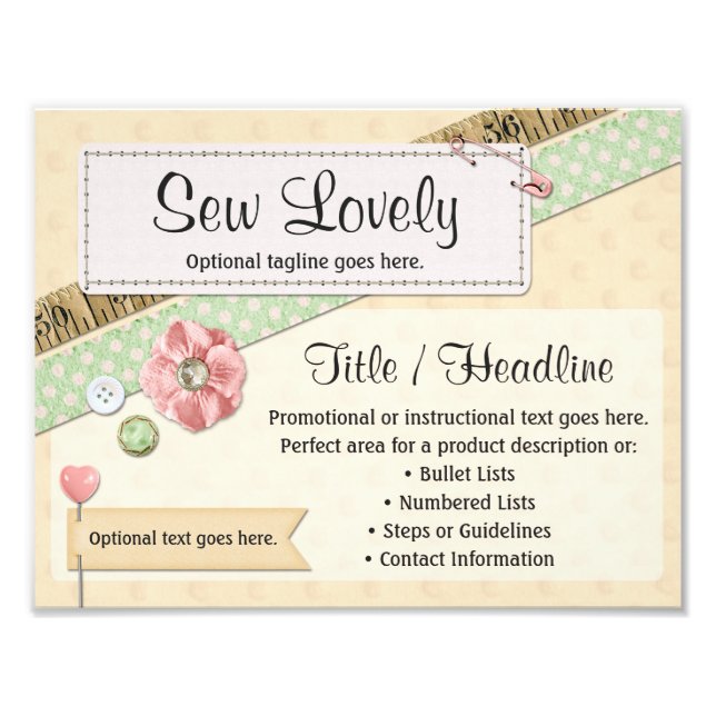 Foto Letrero publicitario de Puntadas de costura, Boton (Frente)