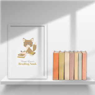 Foto Leyendo Poster de motivación Woodland Fox