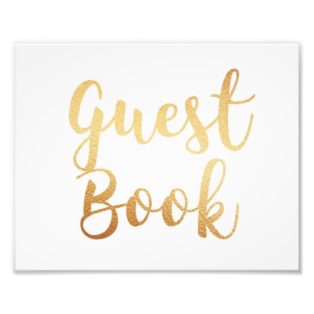 Foto Libro de firmas dorado signo. Póster de boda. Efec (Frente)